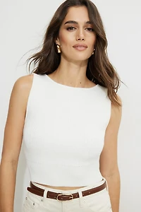 Low Back Rib Knit Tank Top