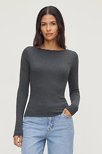 Nola Ribbed Long Sleeve T Shirt