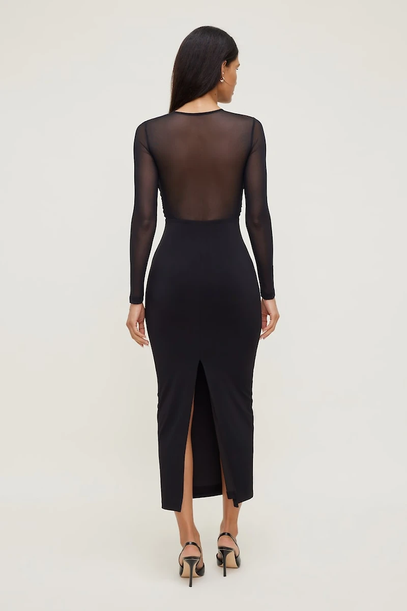 Sculpt Twisted Long Sleeve Maxi Dress