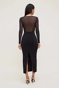 Sculpt Twisted Long Sleeve Maxi Dress