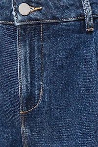 Short plissé en denim à taille haute Eliana