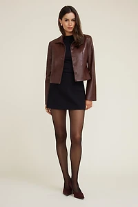 Charlotte Short Faux Leather Jacket