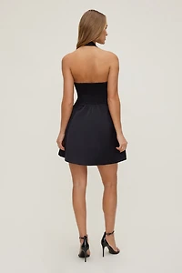 Amaya Satin Halter Mini Dress