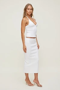 Scallop Trim Maxi Skirt
