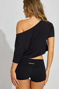 Wide Boat Neck Banded Tee