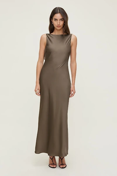 Robe nuisette maxi en satin Nora