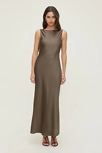 Robe nuisette maxi en satin Nora