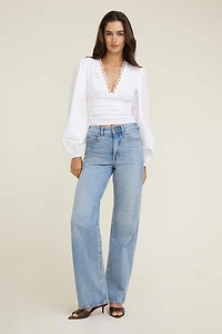 Balloon Sleeve Poplin Blouse