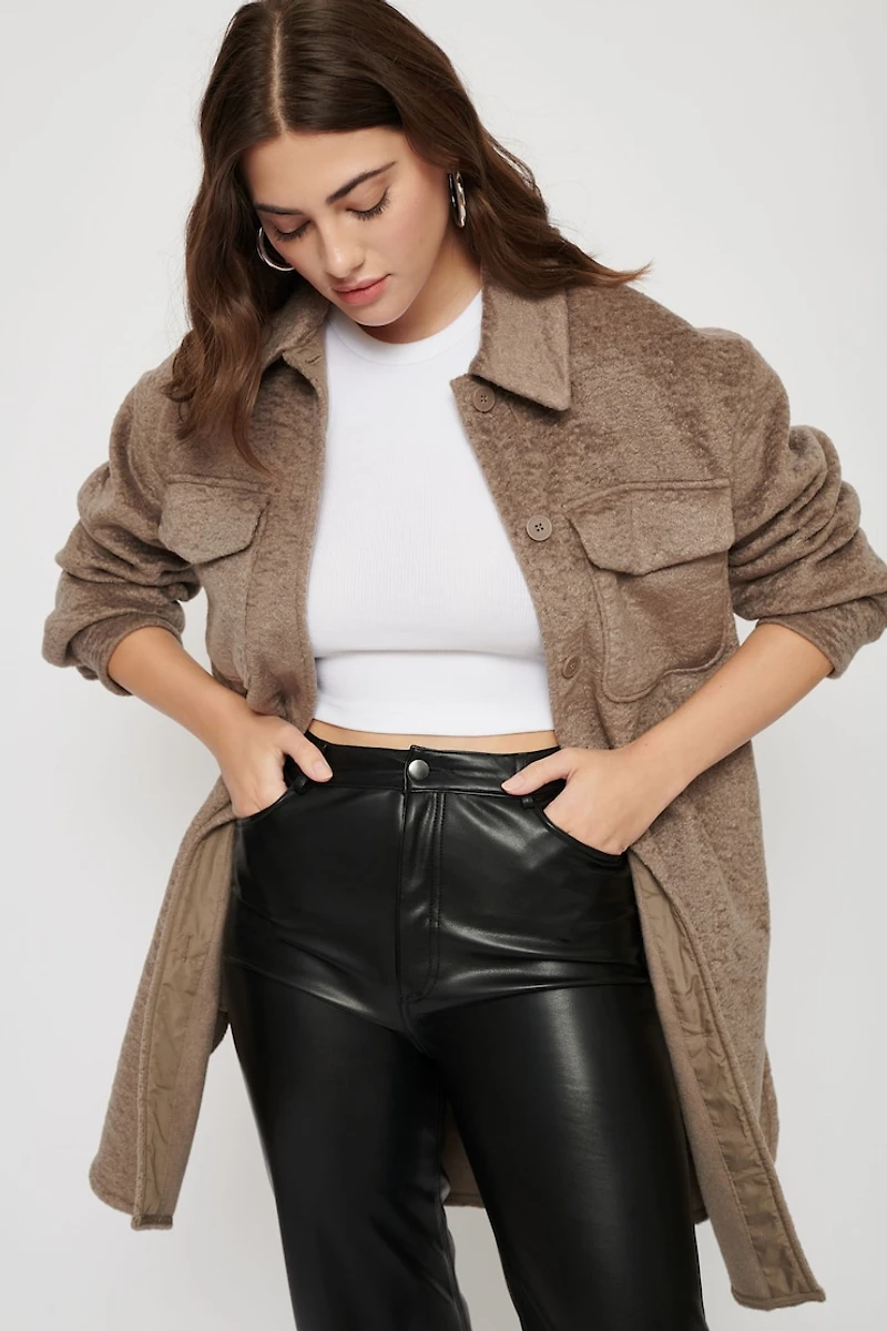 Longue veste-chemise Dallas en sherpa