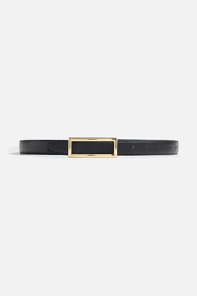 Square Slim Faux Leather Belt