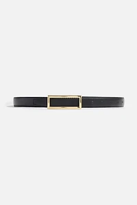 Square Slim Faux Leather Belt