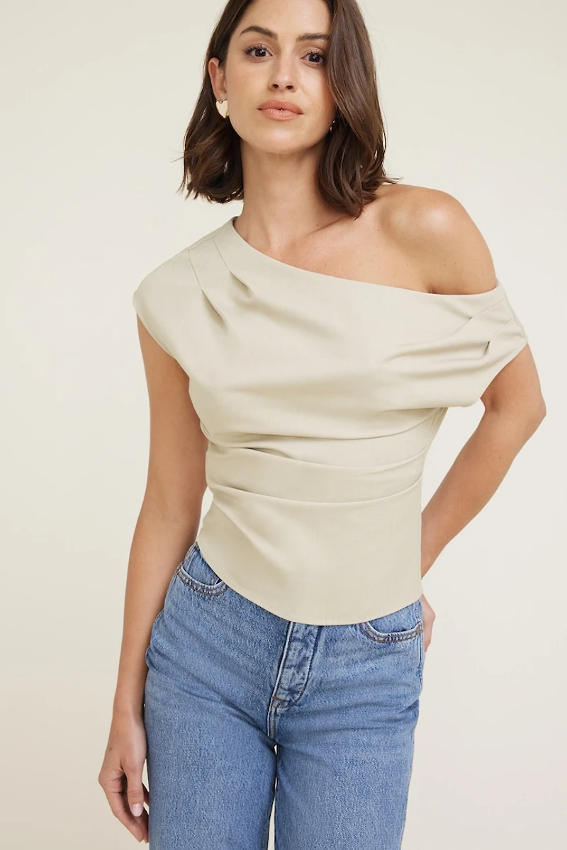 Draped Off Shoulder Top