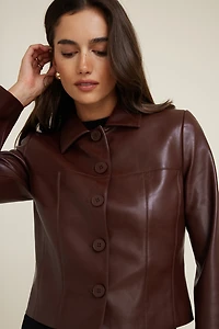 Blouson court en faux cuir Charlotte