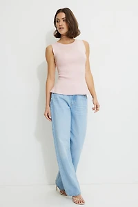 Open Back Knit Tank Top