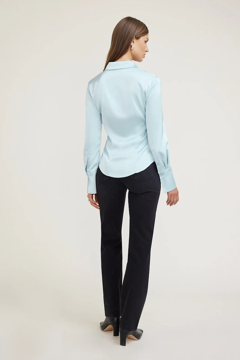 Eva Cinched Satin Shirt