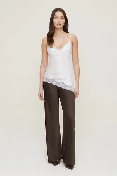 Cassie Asymmetric Lace Satin Cami