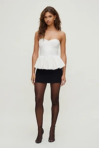 Peplum Velvet Tube Top