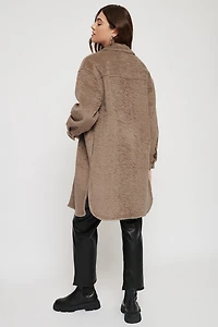 Longue veste-chemise Dallas en sherpa