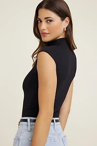 Justaucorps à manches courtes et col montant Sculpt