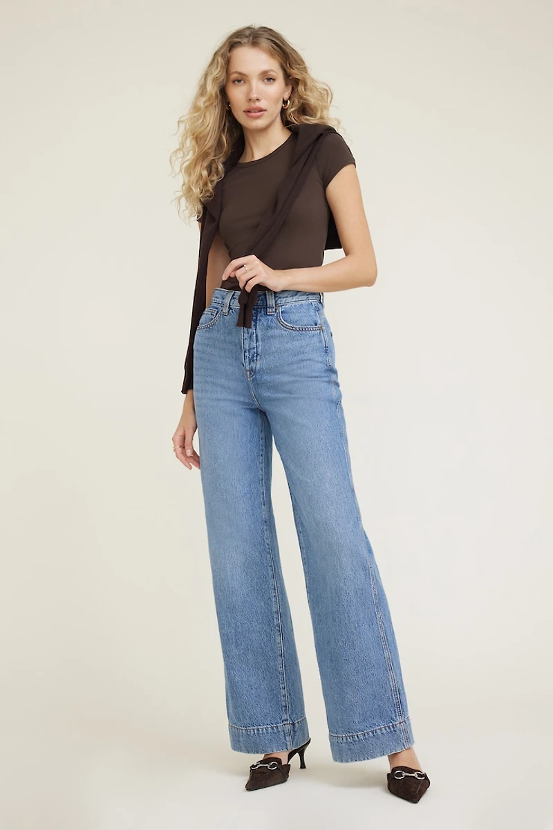 Lennon Ultra High Rise Wide Leg Column Jeans