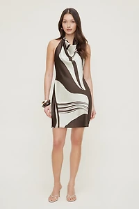 Halter Satin Mini Dress