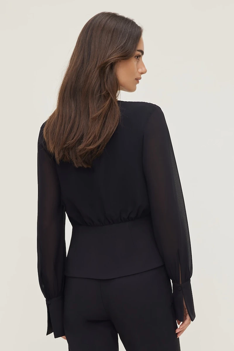 Sheer Wrap Blouse