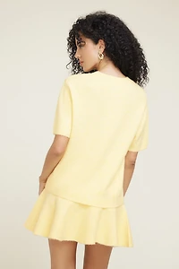 Chandail à coupe carrée et manches courtes Aura