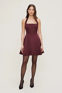 Amaya Satin Halter Mini Dress