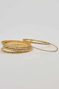 Set of 11 Textured Bangles