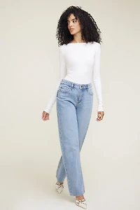 T-shirt côtelé Nola à manches longues