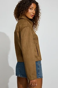 Oversized Suede Worker Jacket