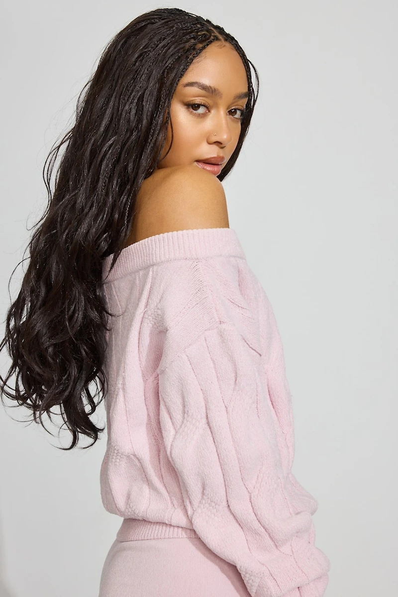 Chenille Off Shoulder Sweater