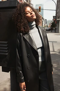 Button Cuff Turtleneck Sweater