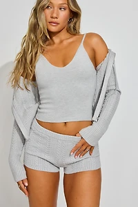 Short en maille torsadée