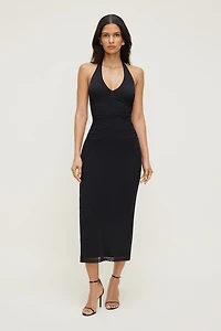 Reia Halter Mesh Maxi Dress