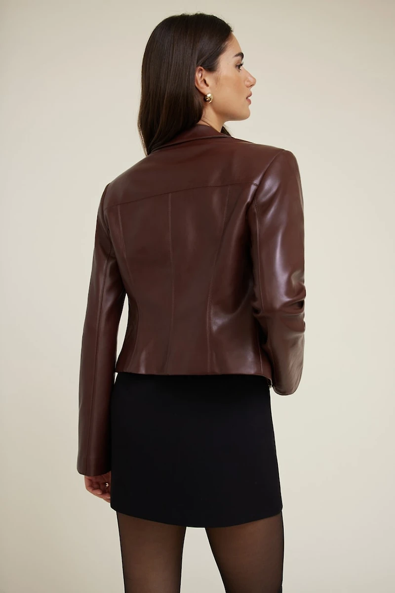 Charlotte Short Faux Leather Jacket