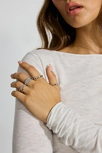 Set of 4 Wavy Minimal Rings