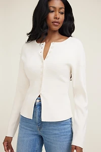 Fitted Drop Shoulder Cardigan