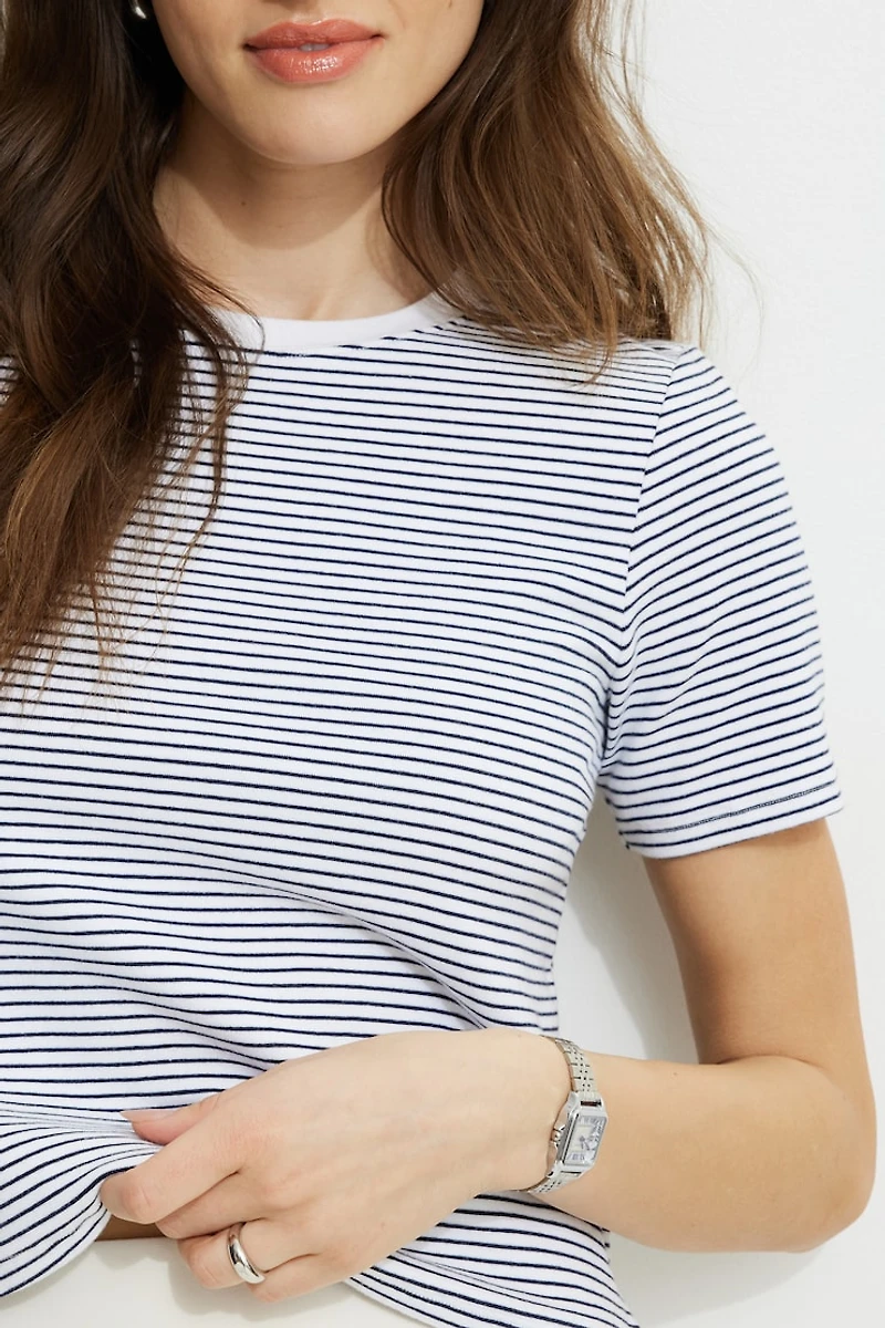 Everyday Striped Heavy Cotton T Shirt