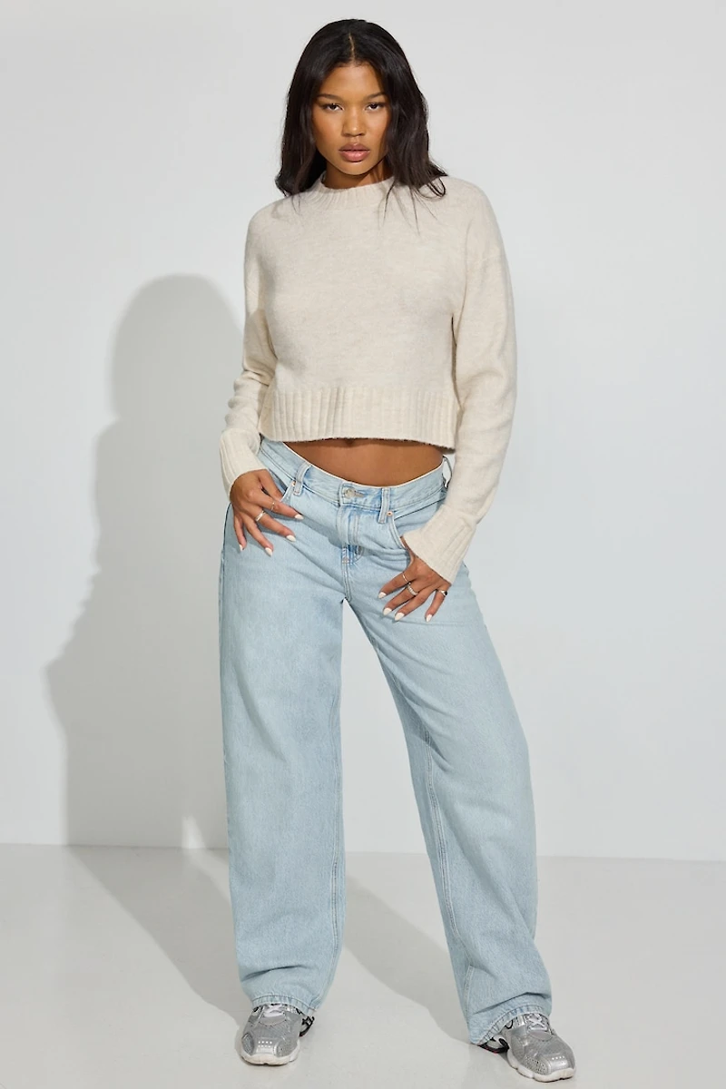 Long Sleeve Spongy Crewneck Sweater