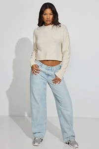 Long Sleeve Spongy Crewneck Sweater