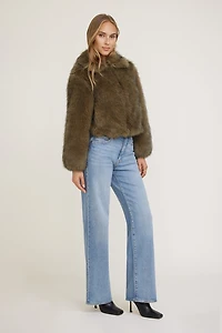 Zipped Faux Fur Jacket