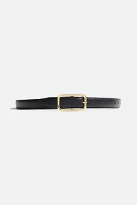Rounded Rectangle Slim Faux Leather Belt