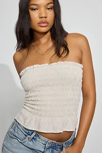 Linen Smocked Tube Top