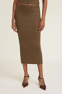 Jupe maxi côtelée moulante