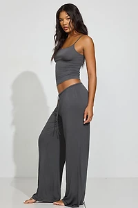 Sheer Ribbed Slouchy Pants