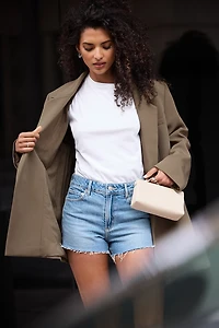 Claudia High Rise Mom Denim Shorts