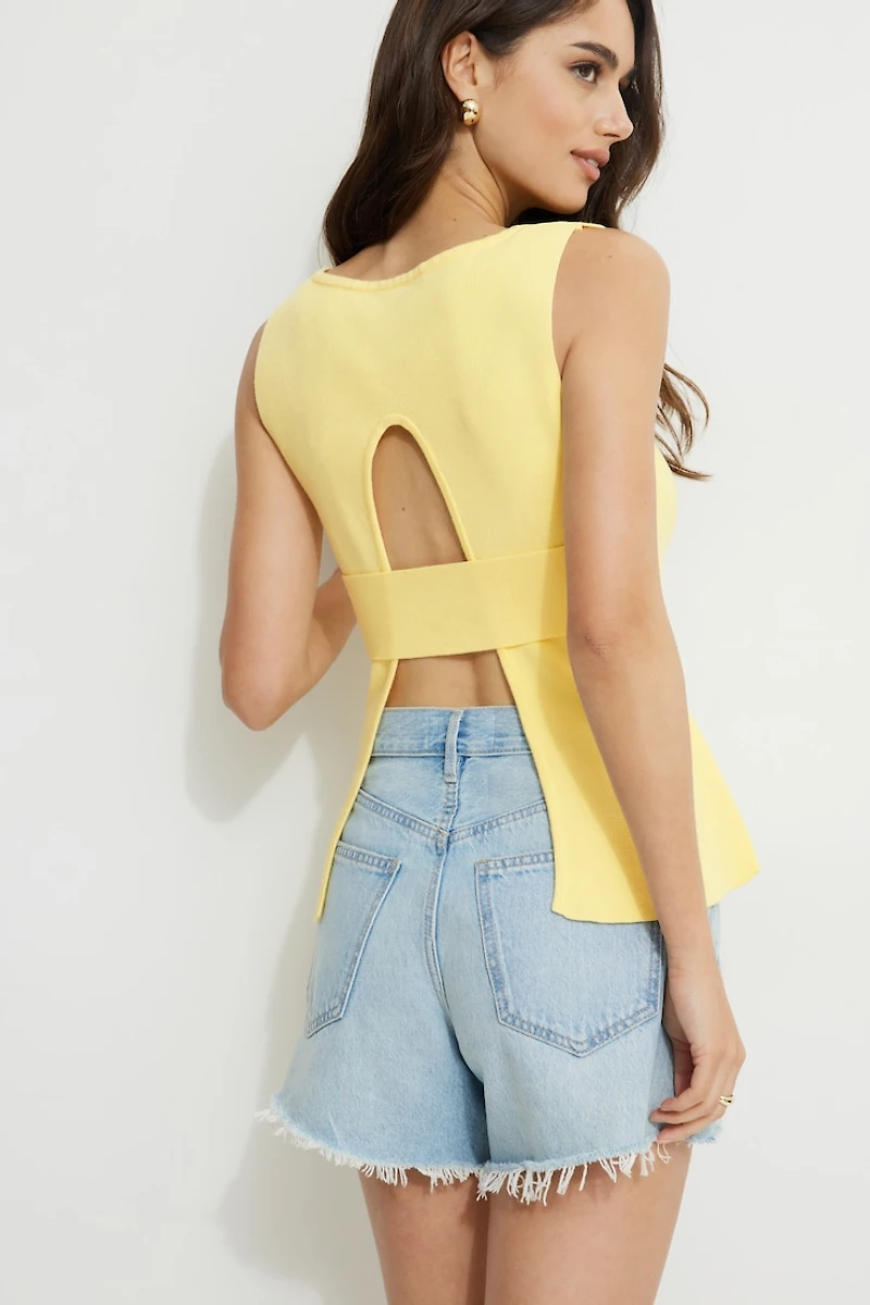 Open Back Knit Tank Top