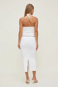 Scallop Trim Sweater Halter Top