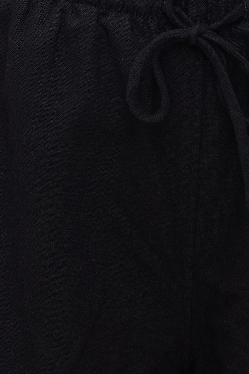 Short à taille haute en lin